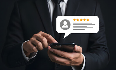 Customer Feedback Review on Mobile Phone Screen