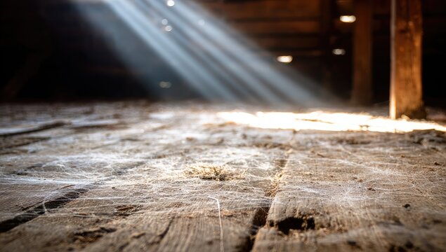 Sunlight streams into a dusty attic (1)