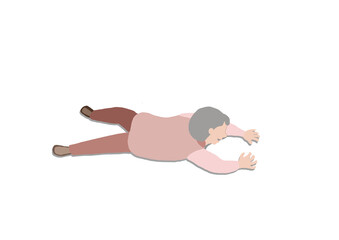 介護が必要な老人が転倒しているイラスト