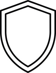 shield icon outline vector illustration on transparent background