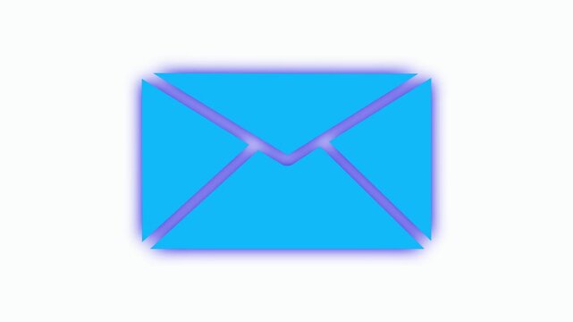  message, mail, email, gmail animation icon on black background.