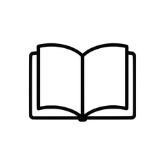 A black icon of a book on a transparent background