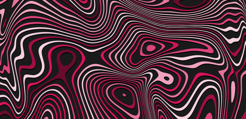 Abstract Trippy Psychedelic Texture. Y2k Geometric Red Pattern.