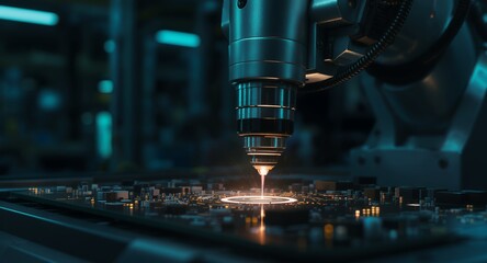 Precision Laser Engraving of a Circuit Board in a Manufacturing Facility