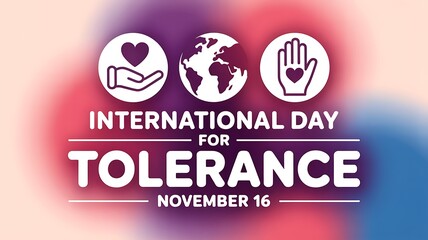 International day for tolerance november 16 with global unity symbols