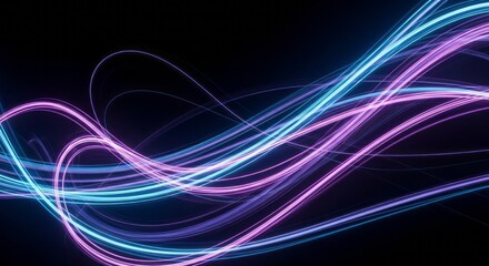 Naklejka premium Abstract neon light on black background