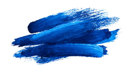Abstract blue paint strokes on black background artistic texture design element,