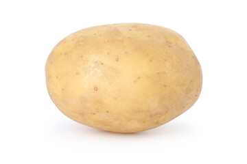 One fresh raw potato isolated on white