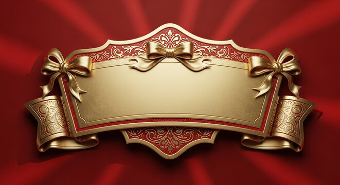 A stunning gold banner with red accents, perfect for any special occasion. - Powered by Adobe