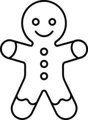 gingerbread man icon on transparent background