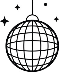 holiday mirrorball icon on transparent background