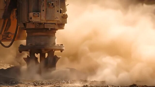Ground drilling machine with thick dust
