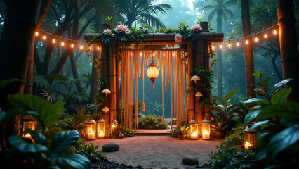 Enchanted Jungle Altar: A Symphony of Sustainable Decor