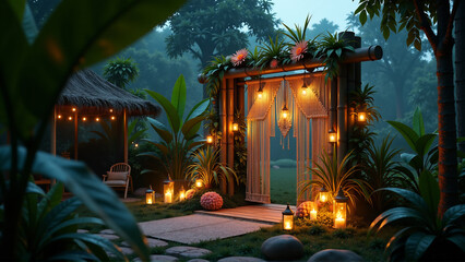 Enchanted Jungle Altar: A Symphony of Sustainable Decor