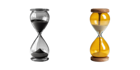 Set of hourglass isolated on a transparent background