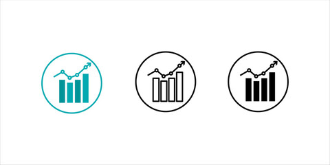  prices growth icon set, growing real estate market, linear design
