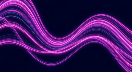 Obraz premium Vibrant pink flowing wave on black