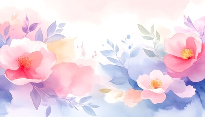 Elegant seamless floral pattern with hand-drawn botanical watercolor elements