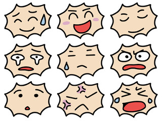 手描き風吹き出しポップイラストセット　ギザギザ型その3（Affinity Designer版）