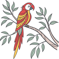✅ 🦜 TROPICAL PARROT CHARM 🌿— A vivid, elegant vector of a parrot perched in nature—ideal for decor, prints, tattoos, or jungle themes! Download now and bring nature’s color home!