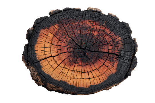 Burned wood cross-section texture detail nature rustic