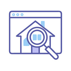 House Search Concept with Magnifying Glass on Browser Screen