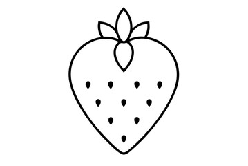 Fototapeta premium Sweet red strawberry vector icon illustration isolated on white background, a fresh heart-shaped berry fruit design