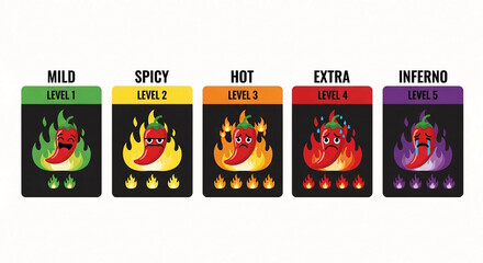 Chili Pepper Heat Level Chart with Emotions.