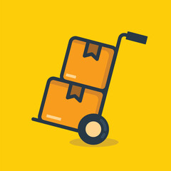 simple colorful package outline icon illustration