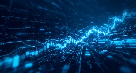 Abstract Digital Stock Market Data Visualization