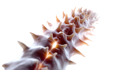 Spiked Sea Creature: An abstract view of a mysterious sea creature, with textured spikes and a unique form, is captured in a bright.