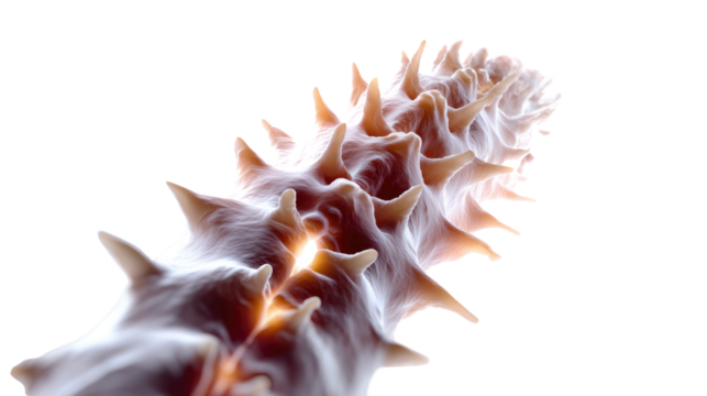 Spiked Sea Creature: An abstract view of a mysterious sea creature, with textured spikes and a unique form, is captured in a bright.