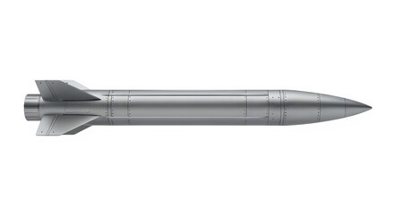 Gray missile with fins on a white background  isolate