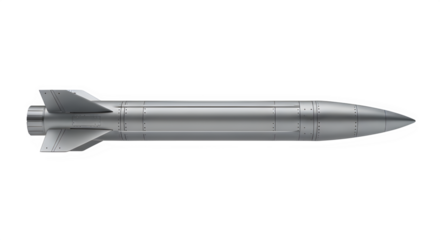 Gray missile with fins on a white background  isolate