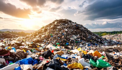 Massive Garbage Mountain in Landfill – Realistic Environmental Pollution Scene