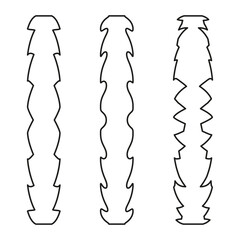 Vertical decorative elements. Abstract organic shapes. Black outline Vector. Unique border forms.