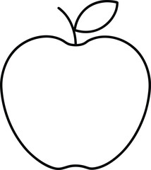 apple icon outline vector illustration on transparent background