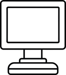 computer icon outline vector illustration on transparent background