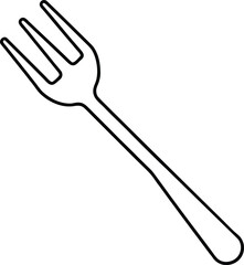 fork icon outline vector illustration on transparent background