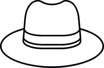 hat icon outline vector illustration on transparent background