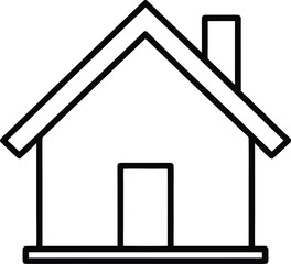 house icon outline vector illustration on transparent background