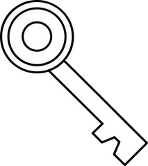 key icon outline vector illustration on transparent background