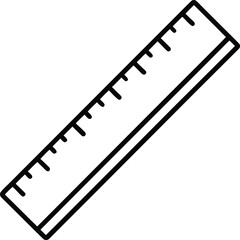 ruler icon outline vector illustration on transparent background