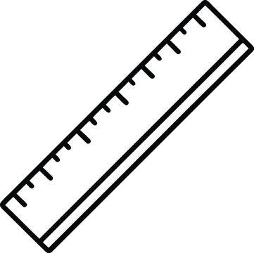 ruler icon outline vector illustration on transparent background