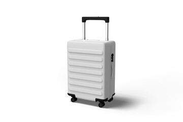 Half View of Blank Travel Suitcase, 3D Illustration