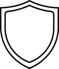 shield icon outline vector illustration on transparent background