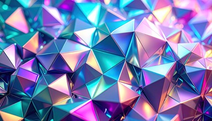 Obraz premium サイバーパンクな輝き：ピンク、ブルー、パープルが交錯する幾何学模様の背景Generated image