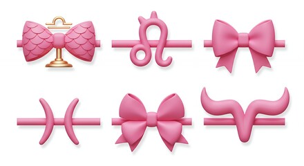 Pink decorative elements collection