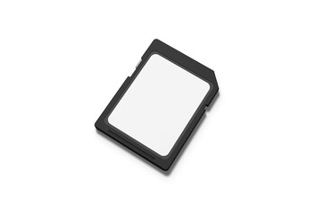 High Angle View of Blank Memory Card, 3D Illustration