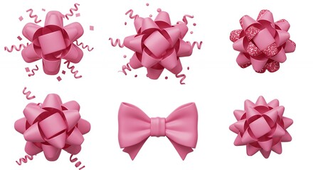 Pink gift bows and ribbons
